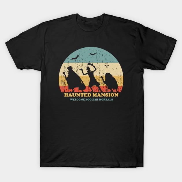 Haunted Mansion Vintage Retro Sunset T-Shirt by ThisIsFloriduhMan